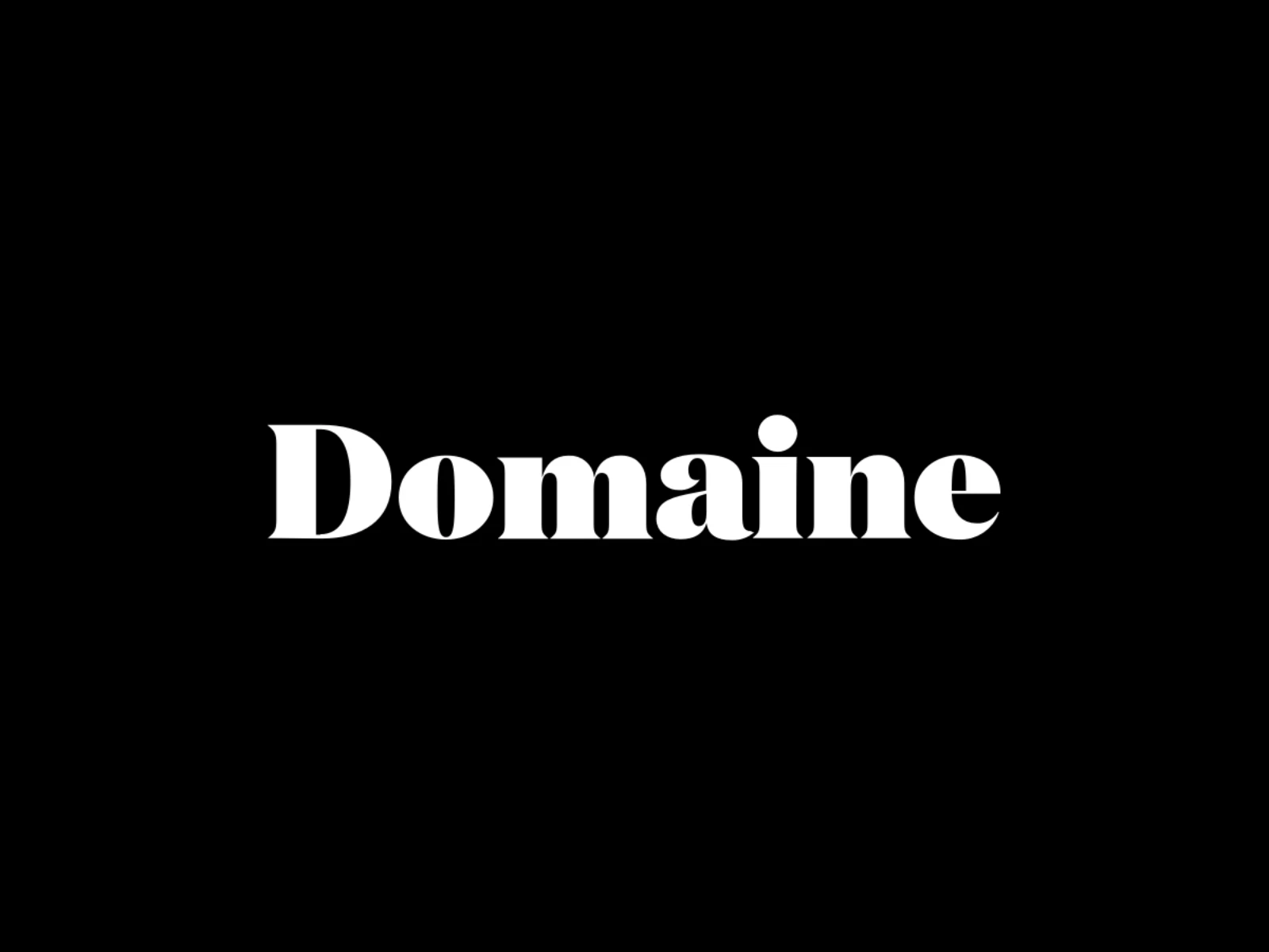 Domaine Display type specimen