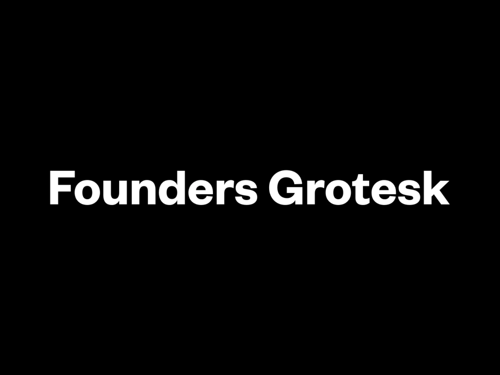 Founders Grotesk type specimen