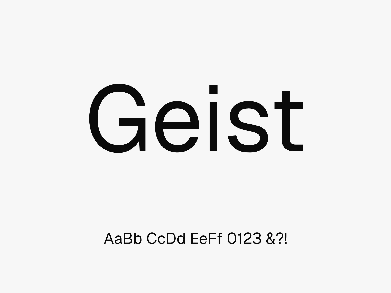 Geist type specimen