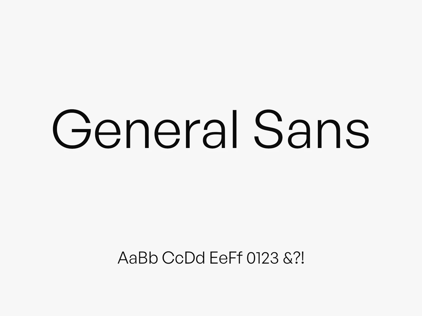 General Sans type specimen