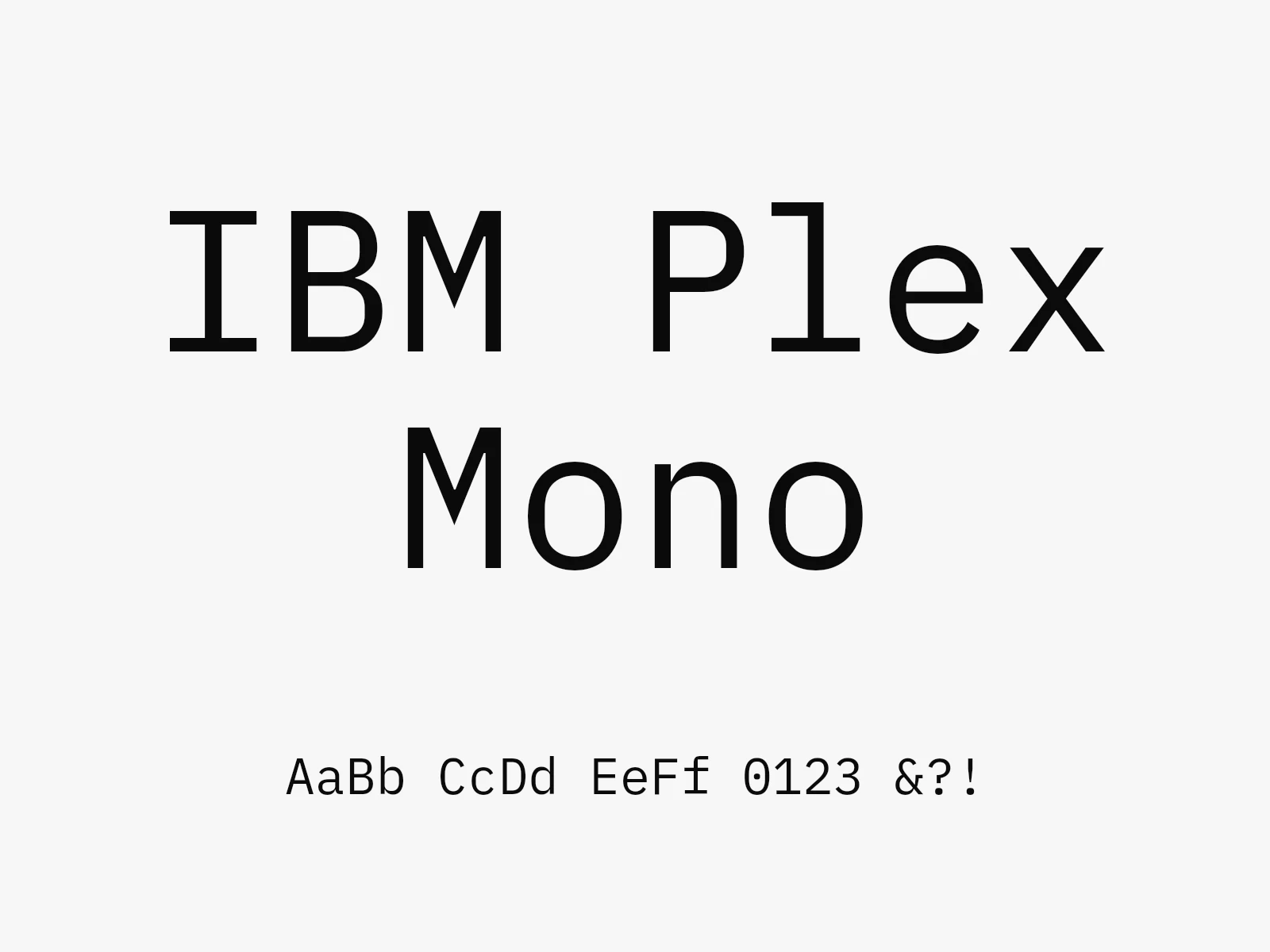 IBM Plex Mono type specimen