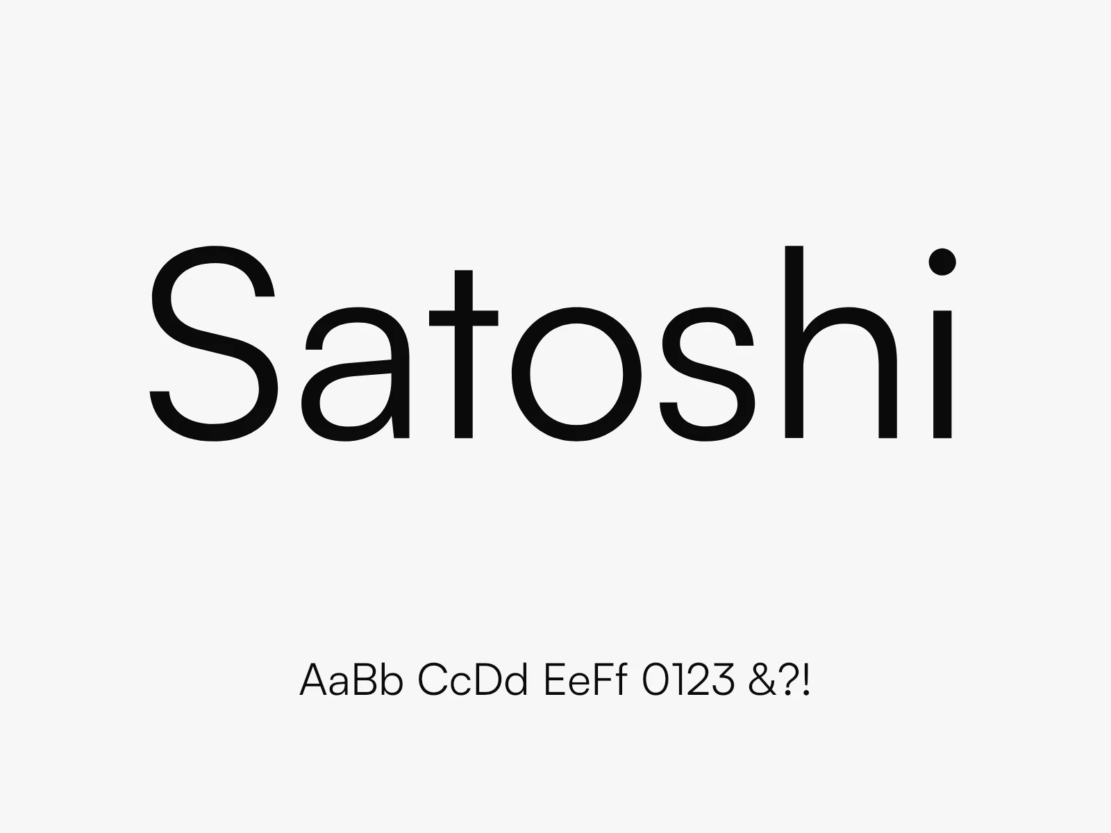 Satoshi type specimen
