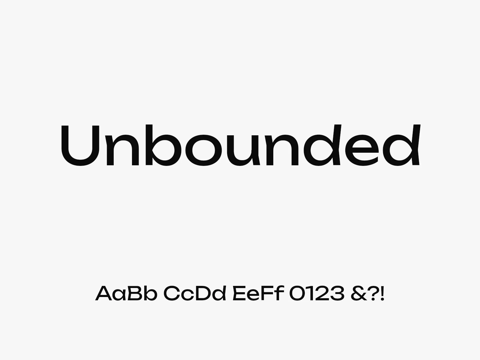 Unbounded type specimen