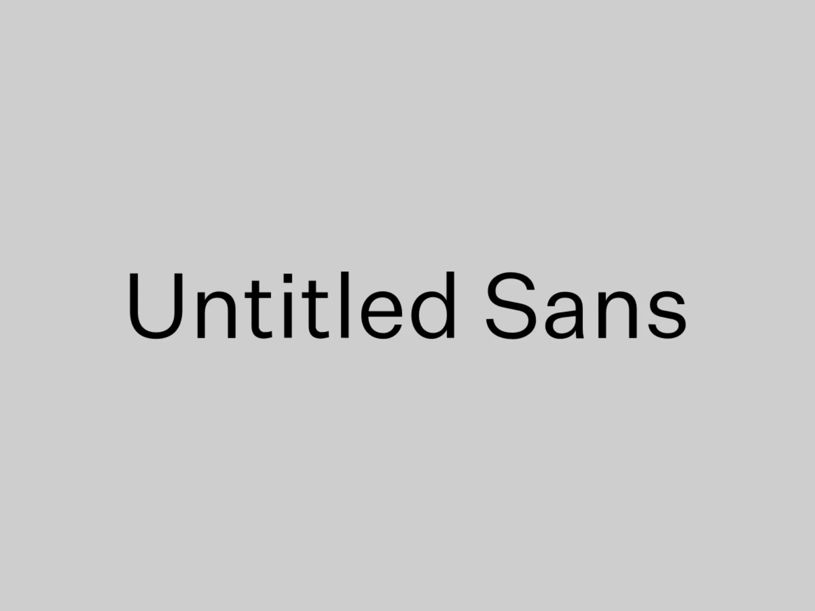 Untitled Sans type specimen